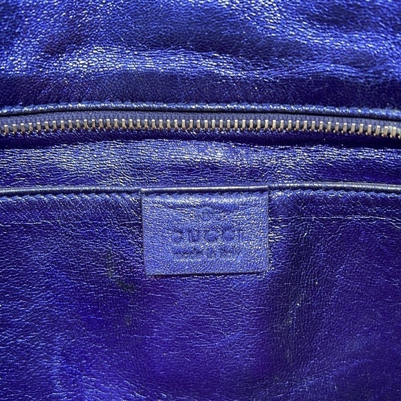 Gucci Malika Large Python Snakeskin Deep Metallic Purple Clutch - Picture 9 of 15